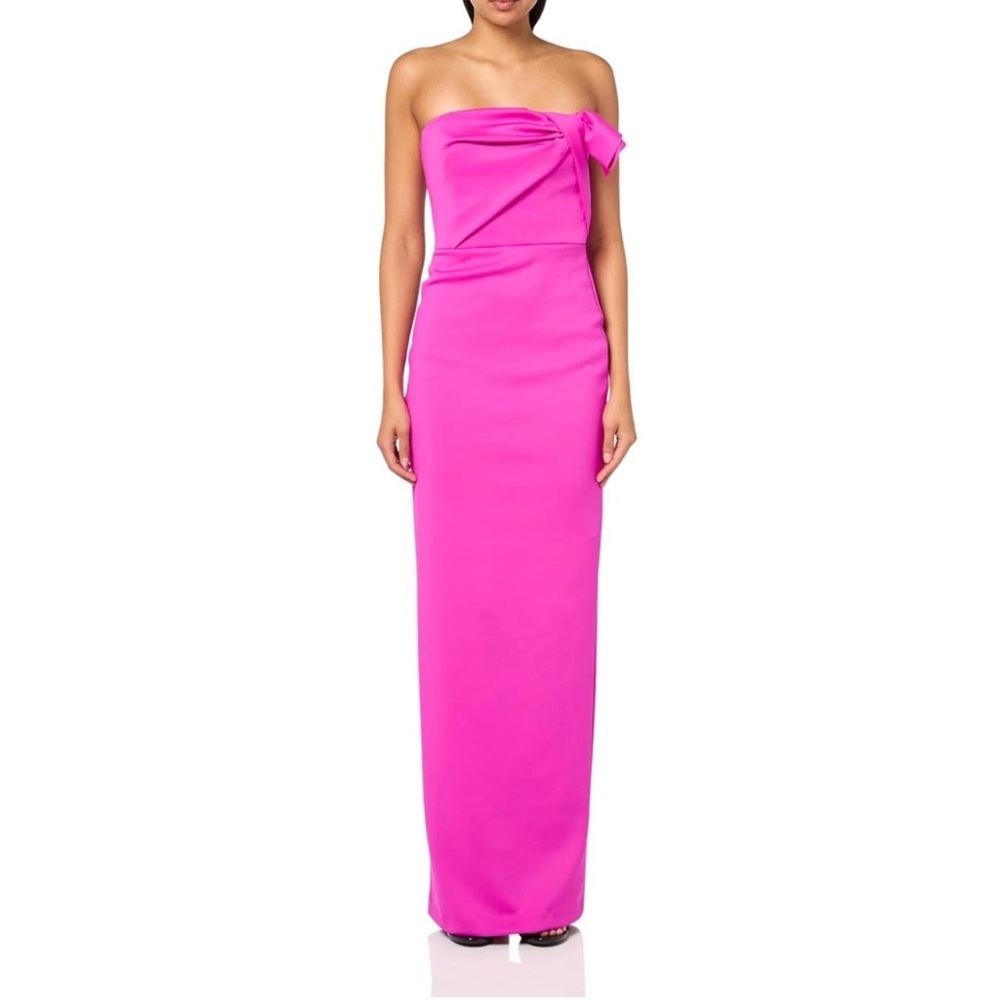 $575 Black Halo Women's Divina Gown Maxi Dress Pink Strapless 2 - Picture 5 of 14
